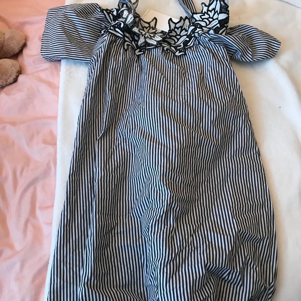 Striped off the shoulder dress